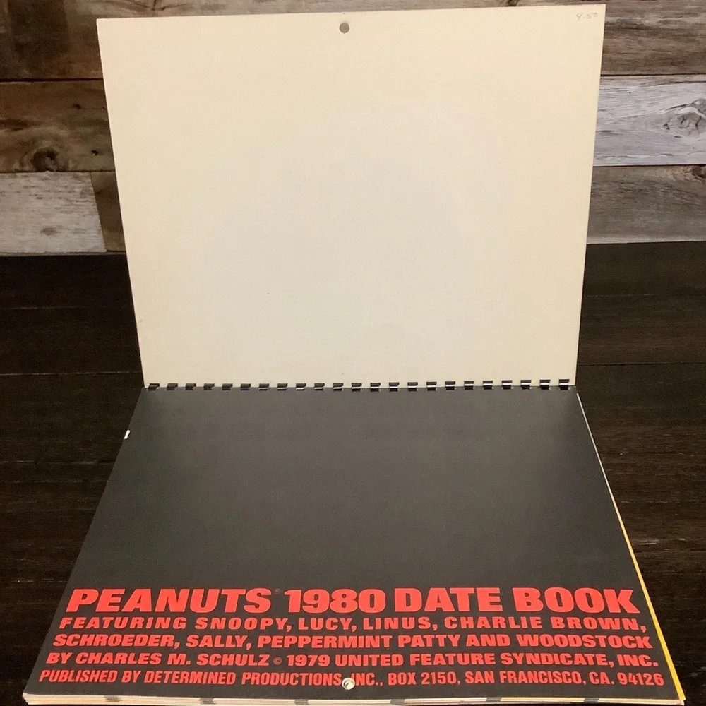 Vtg 1980 Peanuts Snoopy Calender Month To Month